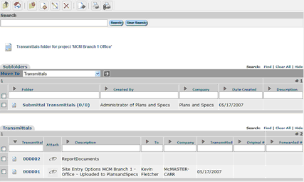 Transmittal Summary Screen